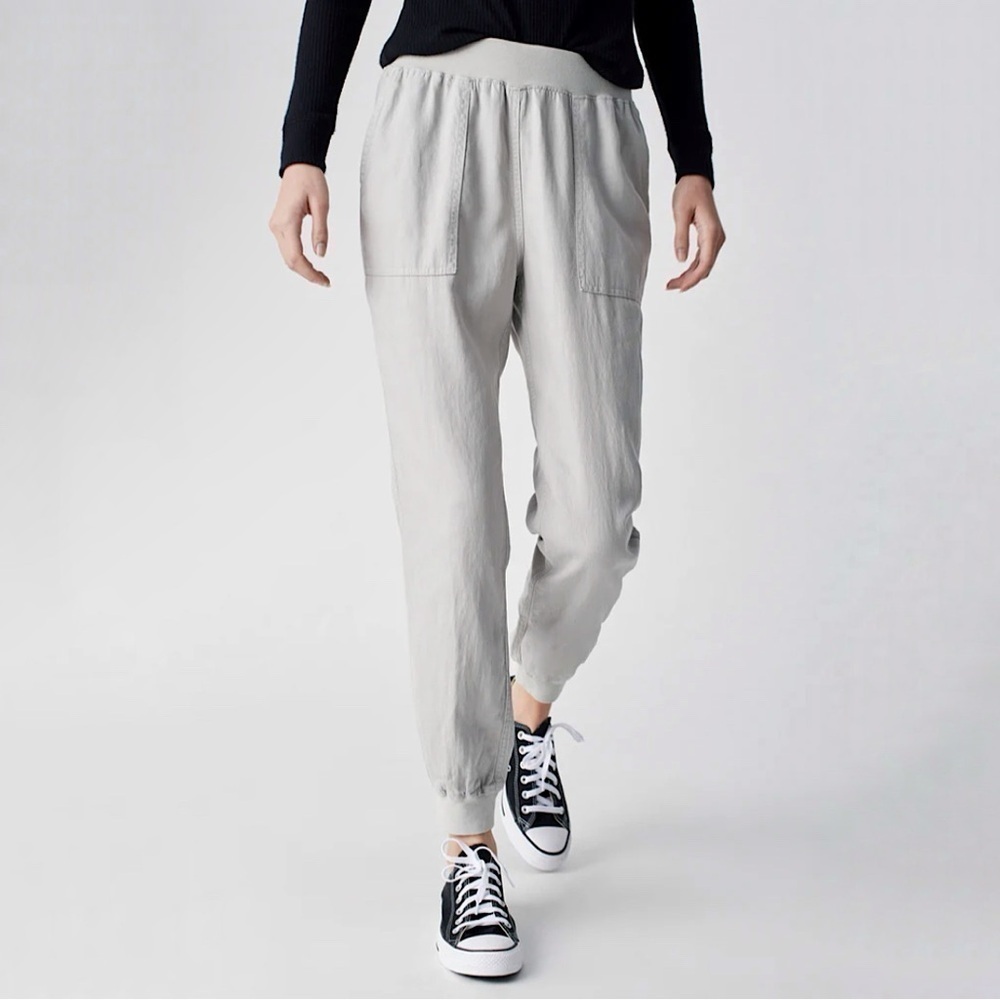 Faherty Arlie Jogger Tencel Linen Blend Pull On Pant Stone Medium